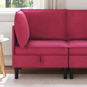 vidaXL Sofa cu Depozitare Roșu Vin Catifea imagine