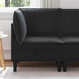 vidaXL Sofa cu Depozitare Negru Catifea imagine