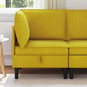vidaXL Sofa cu Depozitare Galben Catifea imagine