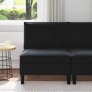 vidaXL Sofa cu Depozitare Negru Catifea imagine