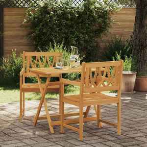 vidaXL Bancă de exterior 2 pcs natural 56 x 55, 5 x 90 cm imagine