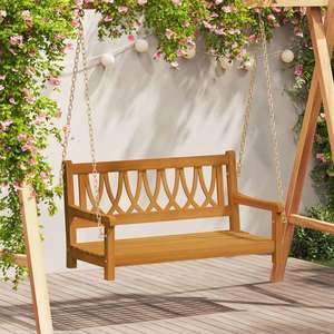vidaXL Leagăn de grădină natural 110 x 56 x 58 cm Lemn Solid de Acacia imagine