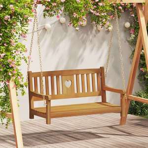 vidaXL Leagăn de grădină natural 110 x 56 x 58 cm Lemn Solid de Acacia imagine