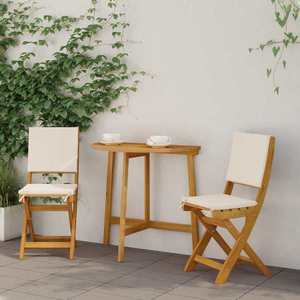 vidaXL Scaune Bistro pentru Exterior 2 pcs Alb crem 38 x 46 x 85 cm imagine
