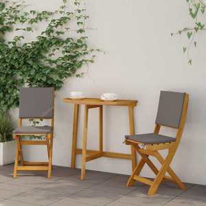 vidaXL Scaune Bistro pentru Exterior 2 pcs Gri închis 38 x 46 x 85 cm imagine