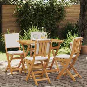 vidaXL Scaune Bistro pentru Exterior 4 pcs Alb crem 38 x 46 x 85 cm imagine