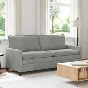 vidaXL Canapea Gri deschis 196 x 81 x 87, 5 cm Catifea imagine