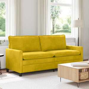 vidaXL Canapea Galben 196 x 81 x 87, 5 cm Catifea imagine