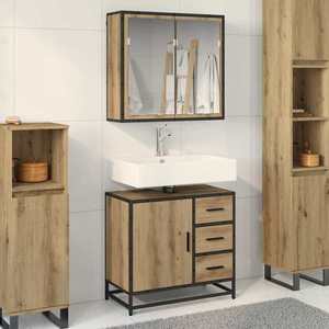 vidaXL Set de mobilier pentru baie cu sertar 2 pcs Stejar Artizanal imagine