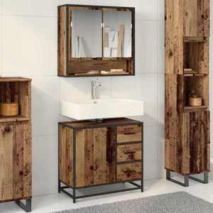 vidaXL Set de mobilier pentru baie 2 pcs Lemn Vechi Lemn compozit imagine