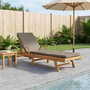vidaXL Șezlong 100% poliester solid-teak imagine