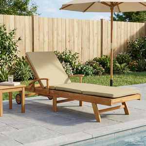 vidaXL Șezlong 100% poliester solid-teak imagine