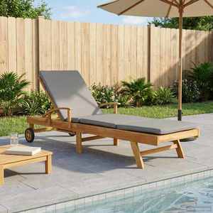 vidaXL Șezlong 100% poliester solid-teak imagine