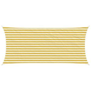 vidaXL Pânză de umbră Galben și alb 2 x 4, 5 m HDPE imagine