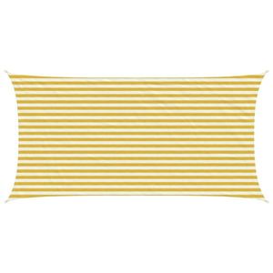 vidaXL Pânză de umbră Galben și alb 2, 5 x 4, 5 m HDPE imagine