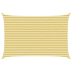 vidaXL Pânză de umbră Galben și alb 3 x 5 m HDPE imagine