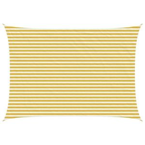 vidaXL Pânză de umbră Galben și alb 3, 5 x 4, 5 m HDPE imagine