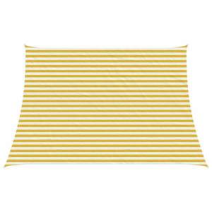 vidaXL Pânză de umbră Galben și alb 3 / 4 x 3 m HDPE imagine