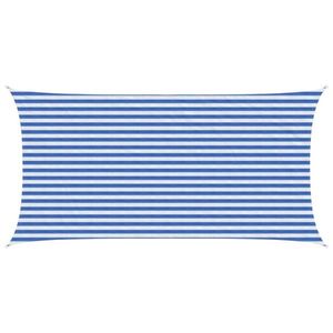 vidaXL Pânză de umbră Albastru și Alb 2, 5 x 5 m HDPE imagine