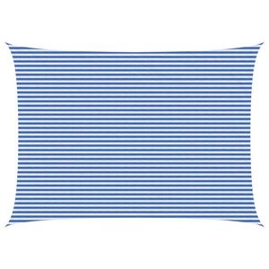 vidaXL Pânză de umbră Albastru și Alb 5 x 6 m HDPE imagine