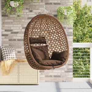 vidaXL Scaun suspendat tip ou fără suport Cafea 92 x 57, 5 x 110 cm imagine