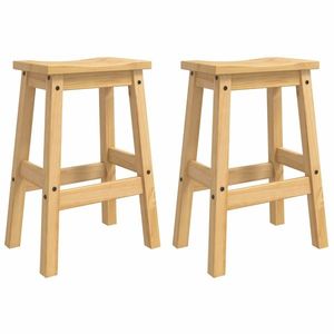 VidaXL Scaun de bar 2 pcs Ceară de Miere 44 x 30 x 63 cm Pin masiv imagine