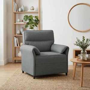 vidaXL Canapea 100% poliester, cadru din metal, MDF, placaj imagine