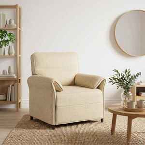 vidaXL Canapea 100% poliester, cadru din metal, MDF, placaj imagine