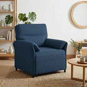 vidaXL Canapea 100% poliester, cadru din metal, MDF, placaj imagine