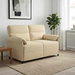 vidaXL Canapea 100% poliester, cadru din metal, MDF, placaj imagine