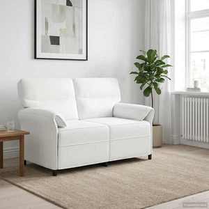 vidaXL Canapea 100% poliester, cadru din metal, MDF, placaj imagine