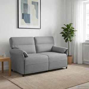 vidaXL Canapea 100% poliester, cadru din metal, MDF, placaj imagine