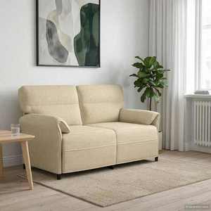 vidaXL Canapea 100% poliester, cadru din metal, MDF, placaj imagine