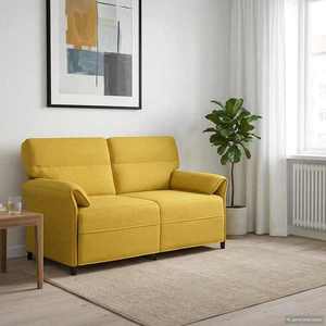 vidaXL Canapea 100% poliester, cadru din metal, MDF, placaj imagine