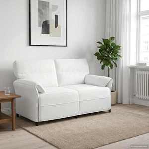 vidaXL Canapea 100% poliester, cadru din metal, MDF, placaj imagine