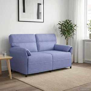 vidaXL Canapea 100% poliester, cadru din metal, MDF, placaj imagine