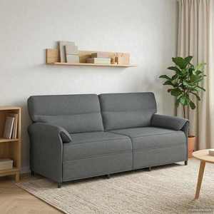 vidaXL Canapea 100% poliester, cadru din metal, MDF, placaj imagine