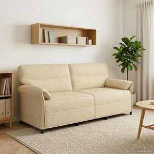 vidaXL Canapea 100% poliester, cadru din metal, MDF, placaj imagine