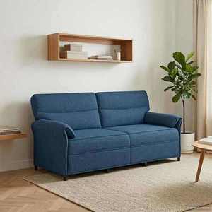 vidaXL Canapea 100% poliester, cadru din metal, MDF, placaj imagine