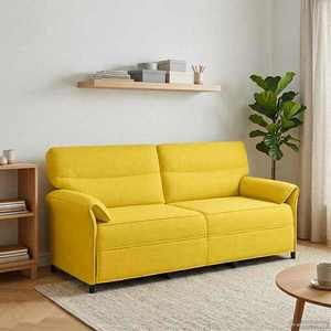 vidaXL Canapea 100% poliester, cadru din metal, MDF, placaj imagine