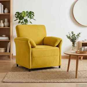 vidaXL Sofa cu un loc Galben 88 x 83 x 95 cm Catifea imagine