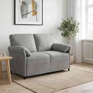 vidaXL Canapea cu 2 locuri Gri deschis 138 x 83 x 95 cm Catifea imagine