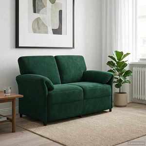 vidaXL Canapea cu 2 locuri Verde închis 138 x 83 x 95 cm Catifea imagine