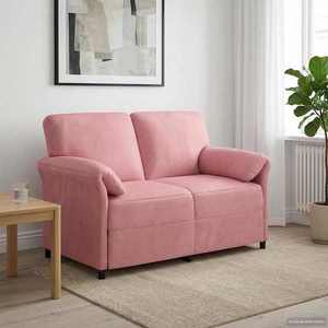 vidaXL Canapea cu 2 locuri Roz 138 x 83 x 95 cm Catifea imagine
