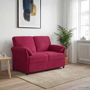 vidaXL Canapea cu 2 locuri Roșu Vin 138 x 83 x 95 cm Catifea imagine