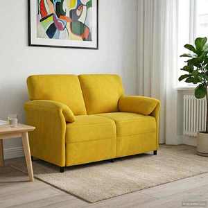 vidaXL Canapea cu 2 locuri Galben 138 x 83 x 95 cm Catifea imagine