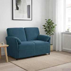 vidaXL Canapea cu 2 locuri albastru 138 x 83 x 95 cm Catifea imagine