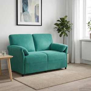 vidaXL Canapea cu 2 locuri Turcoaz 138 x 83 x 95 cm Catifea imagine