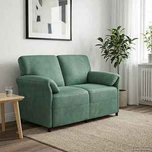 vidaXL Canapea cu 2 locuri Verde Mării 138 x 83 x 95 cm Catifea imagine