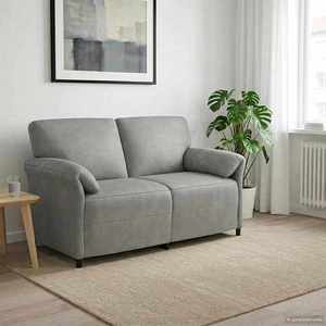 vidaXL Canapea cu 2 locuri Gri deschis 158 x 83 x 95 cm Catifea imagine